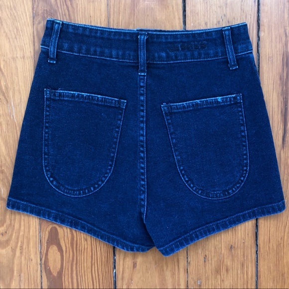 High Waisted Distressed Denim Shorts - Picture 2 of 4